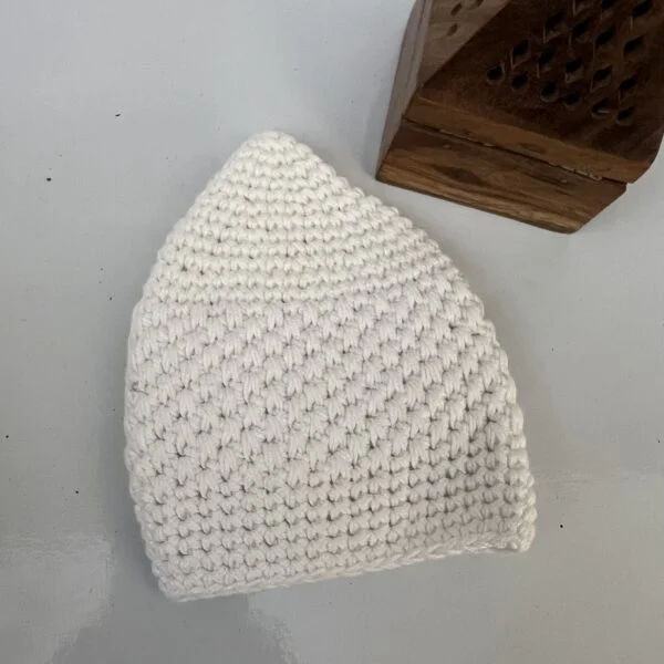 Handmade Muslim Men's Cap White Color