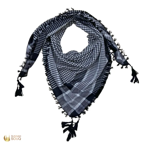 Keffiyeh | Mens Scarf, Black & White Checks