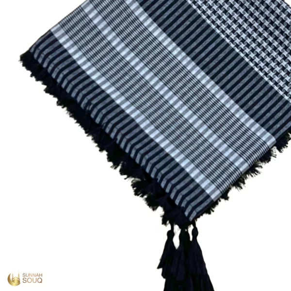 Keffiyeh | Mens Scarf, Black & White Checks - Image 3