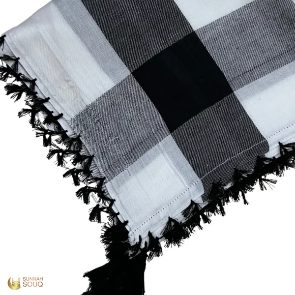 Keffiyeh | Mens Scarf, Black & White - Image 3