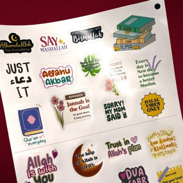 Islamic Stickers – 25 Waterproof Vinyl Quote Decals for Journals & More - Image 2