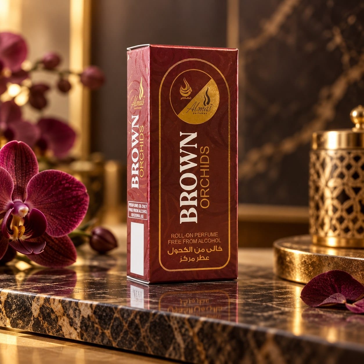 Al-Mas Brown Orchids Roll-On Attar Perfume – 6ml